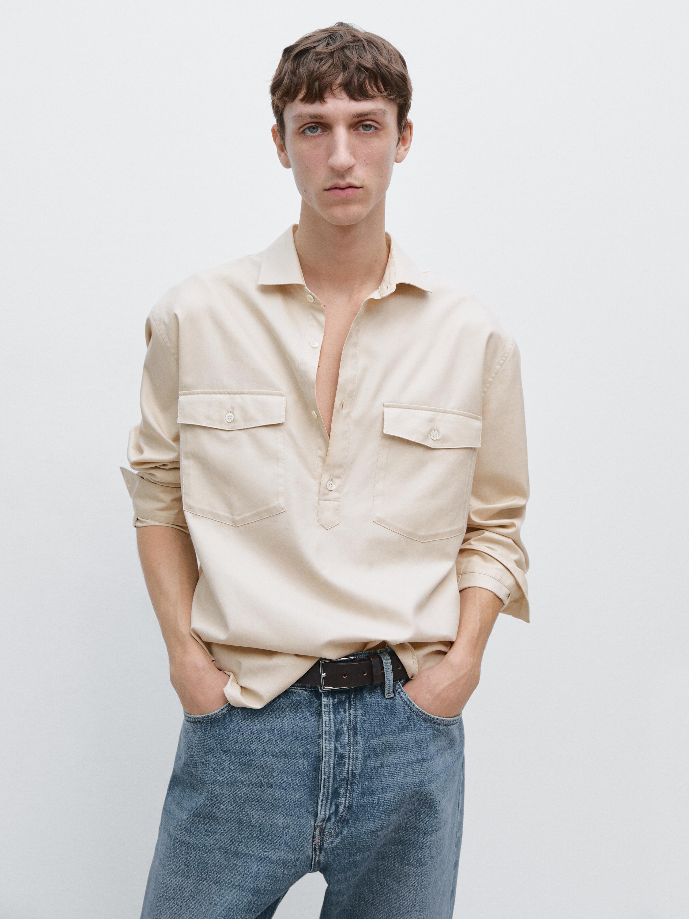 Chemise en coton avec poches